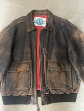 Usado, Jaqueta Bombardeiro Masculina Vintage M. Julian Adventures Couro Marrom Desgastado Tamanho G comprar usado  Enviando para Brazil