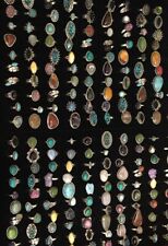 Lote de 20 piezas de anillos enchapados en plata de ley 925 y piedras preciosas azules de Larimar segunda mano  Embacar hacia Mexico
