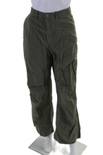 Calça cargo feminina 3x1 NYC cintura média abotoada perna larga verde exército tamanho P comprar usado  Enviando para Brazil