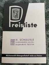 Prospekt preisliste nsu gebraucht kaufen  Rastede