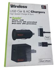 Carregadores AC de parede e carro USB da marca Just Wireless para Apple original 5 watts 30 pinos comprar usado  Enviando para Brazil
