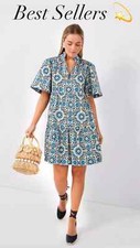 Vestido Tuckernuck Golden Medallion Crawford tamanho médio babado mini azul comprar usado  Enviando para Brazil