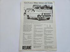 Reliant kitten specification for sale  NUNEATON