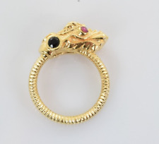 Anel dragão forma oca em ouro amarelo 14k tamanho 10 -- detalhes em pedras preciosas, usado comprar usado  Enviando para Brazil