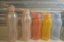 Conjunto de 5 garrafas de água Tupperware Sub-Eco - 32, 25, 16 oz parafuso, flip top  comprar usado Conjunto de 5 garrafas de água Tupperware Sub-Eco - 32, 25, 16 oz parafuso, flip top  comprar usado  Enviando para Brazil