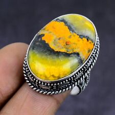 Anel de prata esterlina 925 pedra preciosa jaspe abelha natural tamanho 8 v098 comprar usado  Enviando para Brazil