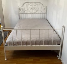 Leirvik bettgestell weiß gebraucht kaufen  Mainz
