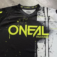 Camiseta de corrida O’Neal Elam motocross XL preta tinta amarela neon respingo, usado comprar usado  Enviando para Brazil