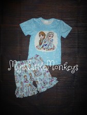 NOVA Roupa Shorts Boutique Frozen Elsa Ana Olaf Meninas comprar usado  Enviando para Brazil