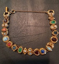 Berloques de joias pulseira deslizante dourada vintage década de 1960 renascimento vitoriano assinado, usado comprar usado  Enviando para Brazil