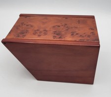 Luxo Burl relógio folheado de madeira ou caixa de armazenamento 6”x3.25”x4” comprar usado  Enviando para Brazil