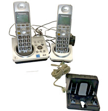2 X Telefones Residenciais Panasonic Landline Sem Fio KX-TG1031S Prata Sujo TESTADO, usado comprar usado  Enviando para Brazil