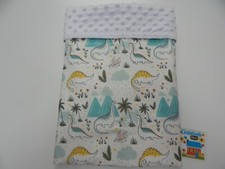 Cobertor de bebê dinossauros branco 90cm x 70cm Minkee Dot Back comprar usado  Enviando para Brazil