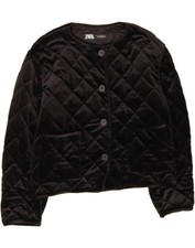 Jaqueta acolchoada feminina ZARA Reino Unido 16 grande poliéster preto BC04 comprar usado  Enviando para Brazil
