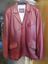 JAQUETA BLAZER HÉLIO tamanho XL vermelho escuro borgonha couro macio RRP £220.00 comprar usado  Enviando para Brazil
