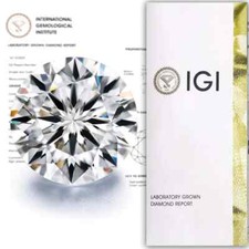 Diamante CVD cultivado em laboratório clareza cor D natural corte redondo 3 CT certificado IGI comprar usado  Enviando para Brazil