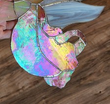 Usado, Antigo 1993 Vitral Iridescente com Chumbo Feito à Mão Angel Suporte para Janela Apanhador de Sol comprar usado  Enviando para Brazil