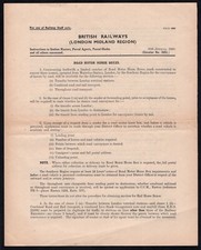 1948 British Railways Staff Instructions Waterloo Station Road Motor caixas de cavalo comprar usado  Enviando para Brazil
