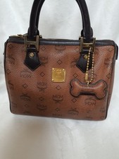 AUTÊNTICO MCM Marrom Visetos Bolsa Pequena Boston Berloque Osso comprar usado  Enviando para Brazil