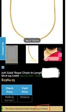 22k gold rope for sale  Bradenton