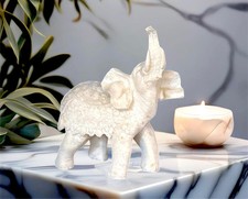 Busto esculpido em mármore branco de elefante indiano, estatueta de elefante de mármore feita à mão,, usado comprar usado  Enviando para Brazil