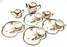 Usado, Conjunto de 4 lanches de chá de porcelana casca de ovo japonês com bule de chá, tigela de açúcar e creme comprar usado  Enviando para Brazil