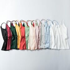 Blusa regata feminina de cetim de seda sem mangas colete sólido verão comprar usado  Enviando para Brazil