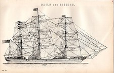 1880 stampa nave usato  Spedire a Italy