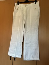 white lined linen trousers ladies for sale  PETERLEE
