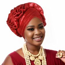 Boné turbante com babados para mulheres envoltórios de cabeça de senhora africana para festa de casamento comprar usado  Enviando para Brazil