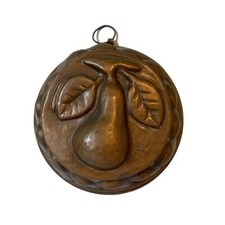 Molde de cobre martelado antigo forrado de estanho francês com pudim de geléia de bolo de pêra Aspic comprar usado  Enviando para Brazil