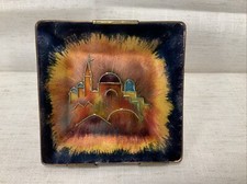 Suporte de exibição de prato paisagem urbana Jerusalém esmalte Israel placa judaica arte telhado comprar usado  Enviando para Brazil