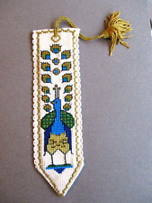 Embroidered bookmark peacock for sale  NORWICH