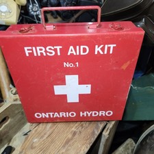 KIT DE PRIMEIROS SOCORROS VINTAGE ONTARIO HYDRO EM ESTOJO DE METAL comprar usado  Enviando para Brazil