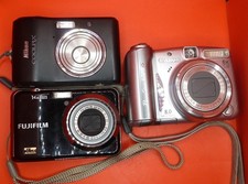 Lote de 3 câmeras digitais Canon A720 IS/Film Finepix AX250/Nikon Coolpix L18, usado comprar usado  Enviando para Brazil
