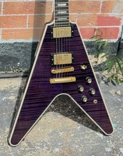 2011 Gibson Flying V "Custom" Purple Flame Top 1 de um tipo da Custom Shop. comprar usado  Enviando para Brazil