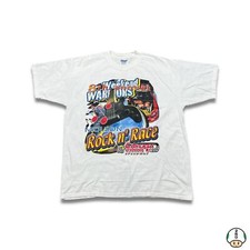 Camiseta masculina vintage 2000 Molson XL branca estrelas, carros e guitarras corrida comprar usado  Enviando para Brazil