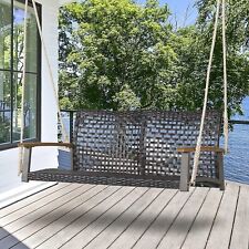 Huśtawka ogrodowa Podwójne krzesło bujane Wisząca ławka Ławka bujana Lite drewno PE Rattan na sprzedaż  Wysyłka do Poland
