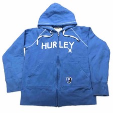 Usado, Moletom com capuz Hurley zíper completo unissex tamanho médio skate azul bordado comprar usado Usado, Moletom com capuz Hurley zíper completo unissex tamanho médio skate azul bordado comprar usado  Enviando para Brazil