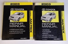 2003 Toyota Corolla Matrix Manual de Reparo OEM Conjunto de Livro de Serviço de Fábrica Vol 1 e 2 comprar usado  Enviando para Brazil