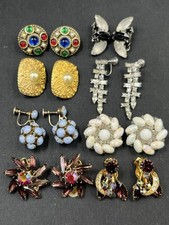 Lote de 8 pares de brincos multicoloridos com clipe e parafuso traseiro desgaste revenda comprar usado  Enviando para Brazil