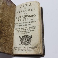 Libro Antico Vita e Miracoli di S. Stanislao Kostka XVIII Secolo Raro na sprzedaż  Wysyłka do Poland