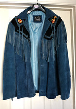 Vintage blue suede for sale  LUTON