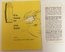 Conjunto de corte de cabelo vintage dos anos 1960 livreto de barbear é fácil cortar cabelo e folha de informações comprar usado  Enviando para Brazil
