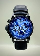 Relógio INVICTA I-Force cronógrafo azul camuflado nº 20541 com pulseira de couro, usado comprar usado  Enviando para Brazil