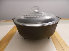 Acampamento de ferro fundido Lodge 6 qt. Forno holandês 12CO com tampa de vidro 12" - 3 pernas chaleira EUA comprar usado  Enviando para Brazil