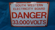 vintage enamel danger sign for sale  INNERLEITHEN