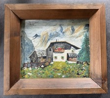 Alpen bergbauernhof ölgemäld gebraucht kaufen  Augsburg