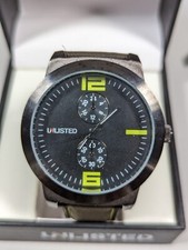 Relógio masculino Kenneth Cole mostrador preto caixa redonda pulseira verde marrom não listado comprar usado  Enviando para Brazil