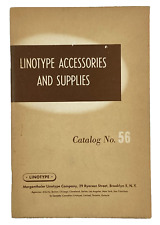 Linotype Accessories And Supplies Catalog #56 Mergentgaler Company Nice segunda mano  Embacar hacia Mexico